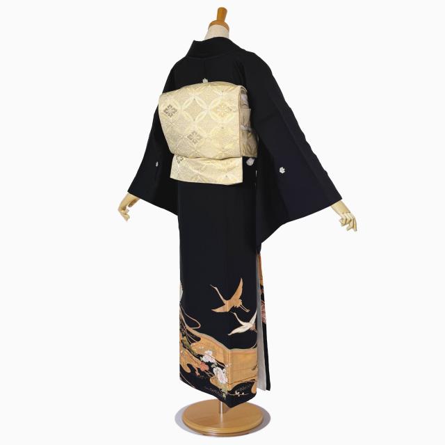 レンタル】黒留袖 フルセット 五三桐 正絹 礼装 結婚式 母親 親族用 着物