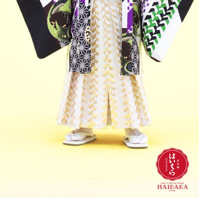 榛原 はいばら 七五三 五歳 男児 着物 レンタル ブランド 羽織袴 カンタン着付け アンサンブル フルセット 貸衣装 白 黒 金_2