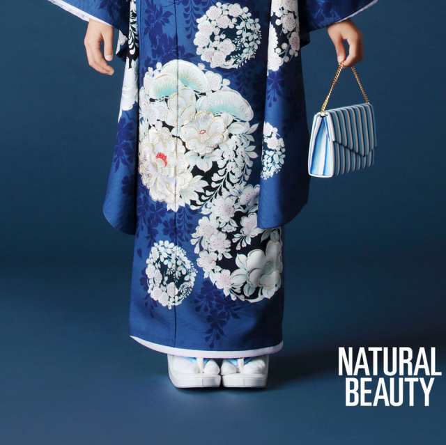 NATURAL BEAUTY ナチュラルビューティー 七五三 レンタル 四つ身 着物 フルセット 貸衣装 7歳 モダン 青