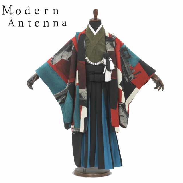 2024年 新作 Modern Antenna モダンアンテナ レンタル 七五三 【かんたん着付け】羽織袴 五歳 男児 着物 アンサンブル セット フルセット