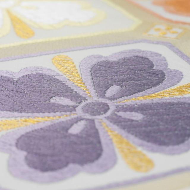 袋帯 金 ゴールド 花菱 古典 西陣織 大光織物 お仕立て上がり 振袖用