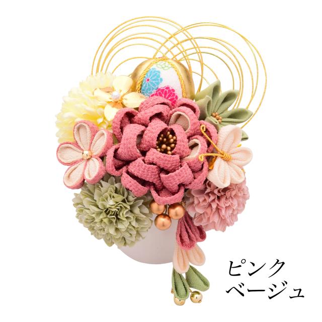 【Arenca】髪飾り 成人式 花髪飾り Uピン 13点セット フラワーポット入り インテリア パッケージ 選べる 4色 「花蝶風月」 和 ピンク ホワイト レッド グリーン 振袖用 お花飾り つまみ細工 成人式 卒業式 結婚式 着物 日本製_12
