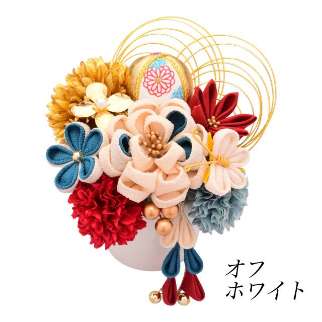 【Arenca】髪飾り 成人式 花髪飾り Uピン 13点セット フラワーポット入り インテリア パッケージ 選べる 4色 「花蝶風月」 和 ピンク ホワイト レッド グリーン 振袖用 お花飾り つまみ細工 成人式 卒業式 結婚式 着物 日本製_14