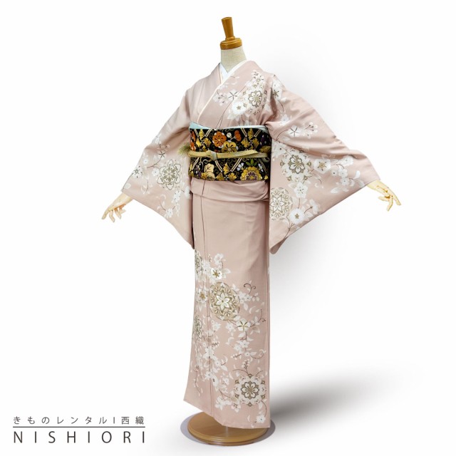 訪問着 レンタル 着物レンタル 貸衣装 フルセット 入学式 卒業式 七五三 結婚式 お宮参り 結納 お茶会 パーティー 母親 ママ 人気 訪問着レンタル 付下げ フルセットレンタル ピンク ベージュ No.0278の通販は