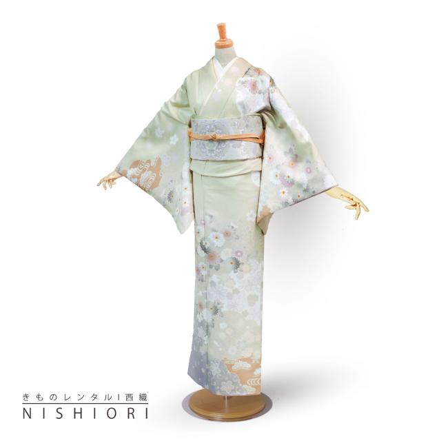訪問着 レンタル 着物レンタル 貸衣装 画像の帯がセット 訪問着レンタル 付下げ フルセットレンタル コーディネート済袋帯
