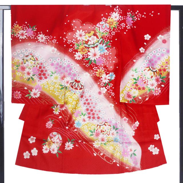 女児 産着 レンタル お宮参り 着物 帽子 よだれかけ セット 女の子 貸衣装 和服 祝い着 初着 産着 往復送料無料 鞠 桜 赤の通販は 5,329円