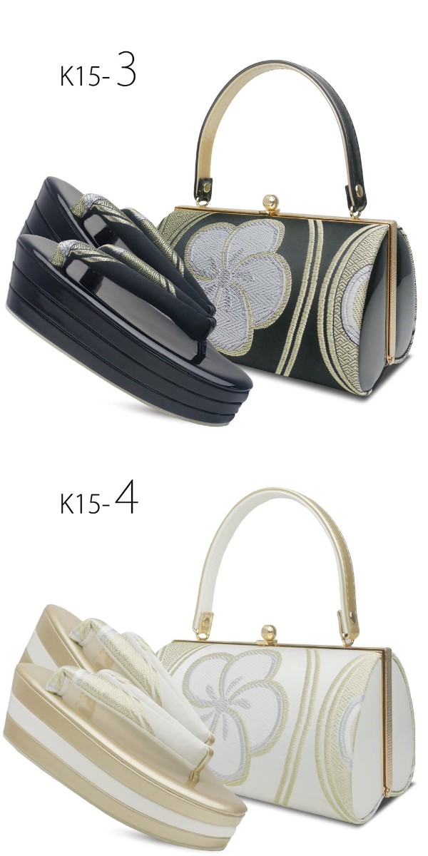 モノトーン 草履バッグセット 7cmヒール 3枚芯 草履 選べる 15タイプ