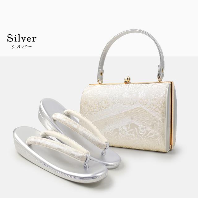 2025年 新作 小桜文様 帯地 フォーマル 2枚芯 草履 バック 2点セット 選べる 5サイズ 2色 金 銀 S M L LL 3L 訪問着 留袖 振袖に 成人式 結婚式 入学式 エナメル 帯地 ゴールド シルバー 礼装 バック 痛くない厚手の鼻緒