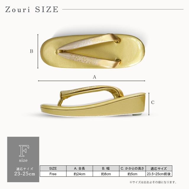 バッグの型が選べる お任せ エナメル 草履 バッグ 2点セット 2色 金 銀