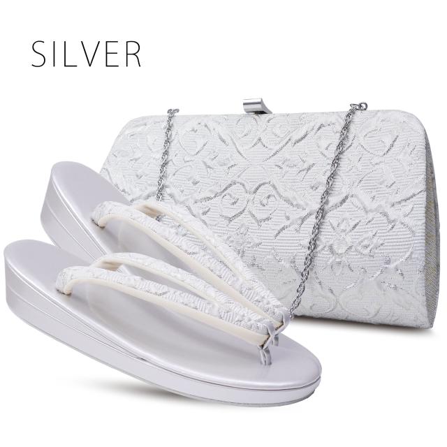 草履バッグセット ローブデコルテ調 クラッチバッグ フリーサイズ 金