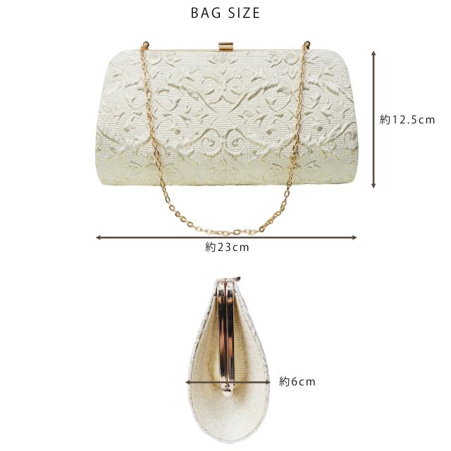 草履バッグセット ローブデコルテ調 クラッチバッグ フリーサイズ 金