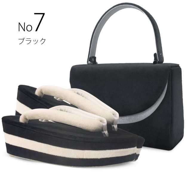 NISHIORI 豪華な ベロア&エナメル ツートン 草履バッグ セット 3