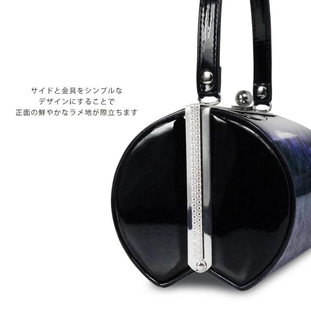 エナメル 遊色ラメ地 7cm 3枚芯 ハイヒール 草履 バッグ セット クールカラー 5色 成人式 振袖用 フォーマル 艶有り パープル ピンク ブラウン イエロー グリーン ブルー ブラック 黒地メイン ふりそで 晴れ着に ママフリ【成人式 前撮り 卒業式 入学式 】バック 卒業袴_2