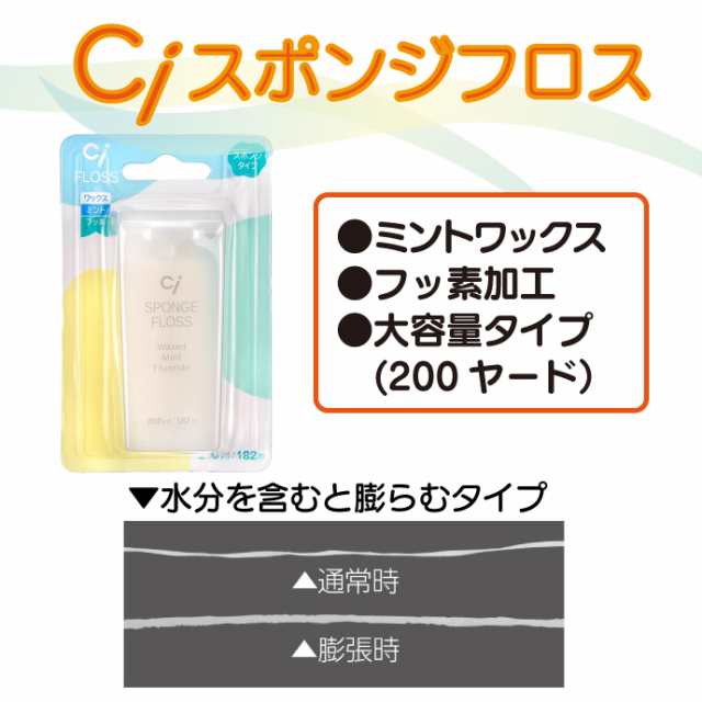 歯科用 Ciスポンジフロス ワックスミント フッ素加工 6個 - 歯ブラシ