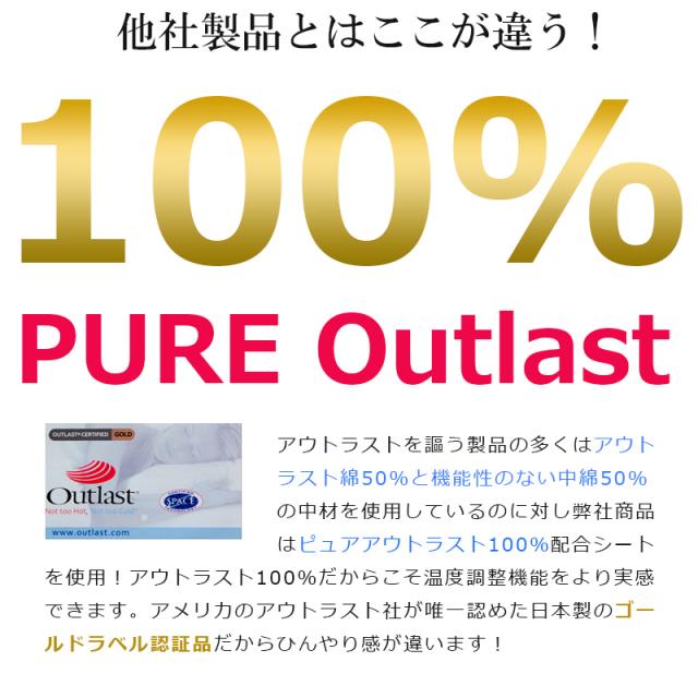 オマケ付　クール 敷きパッド 日本製 アウトラスト ひんやり 敷きパッド &枕パッドセット ダブル ゴールドラベル ひんやり Outlast NASA 冷感 寝具_5