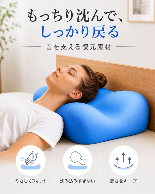 枕 芯で支える ストレートネック ピロー ブルーブラッド タントラ