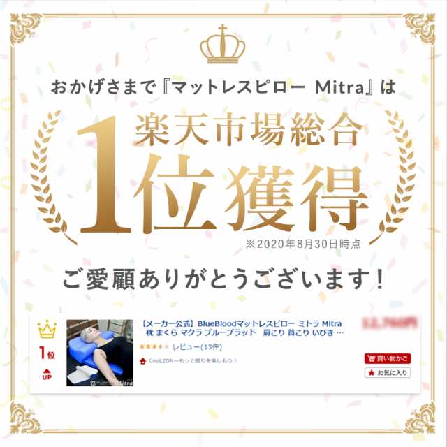 枕 まくら 背中から支える マットレスピロー ブルーブラッド