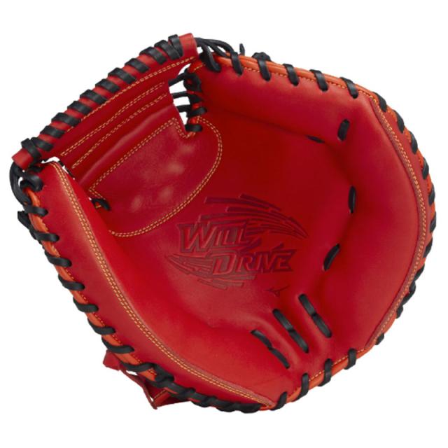 ミズノ MIZUNO  軟式用ウィルドライブ レッド 捕手用/B-D型  野球 一般 軟式 ミット グローブ キャッチャー  25AW(1AJCR33600)_4