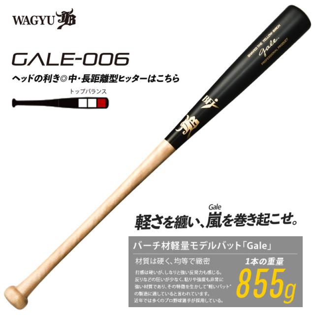 和牛JB  バーチ材硬式木製バット (Gale)  ゲイル  野球 軽量 (中学硬式 高校 大学社会人 )   22FW(GALE006)