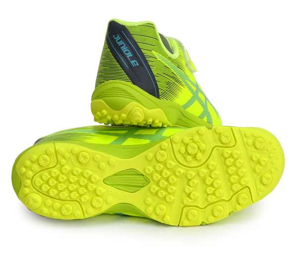 選択 アシックス JUNIOLE TF 1104A045-752 ジュニアサッカートレーニングシューズ SAFETY YELLOW  AQUARIUM