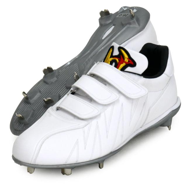 ワールドペガサス Worldpegasus  樹脂底スパイク スムース 3本ベルト式  野球 金具 樹脂底 スパイク 白  23FW(WSU3SW3)