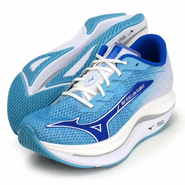 ミズノ MIZUNO ウエーブリベリオンフラッシュ2 ランニングシューズ 陸上 24SS (J1GC243551)