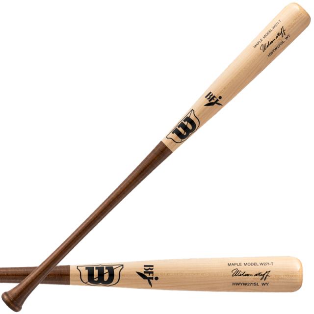 ウィルソン WILSON  硬式木製バット ウイルソンスタッフ W271S-T型 超軽量  HWYW271SL くり抜きあり  野球 硬式 バット BFJ  25SS(WBW2010010)