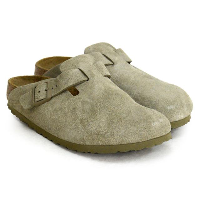 ビルケンシュトック BIRKENSTOCK  Boston ボストン Faded Khaki スエードレザー (ナローフィット)  レディース スポーツ カジュアルサンダル ビルケン  25SS (1025844)
