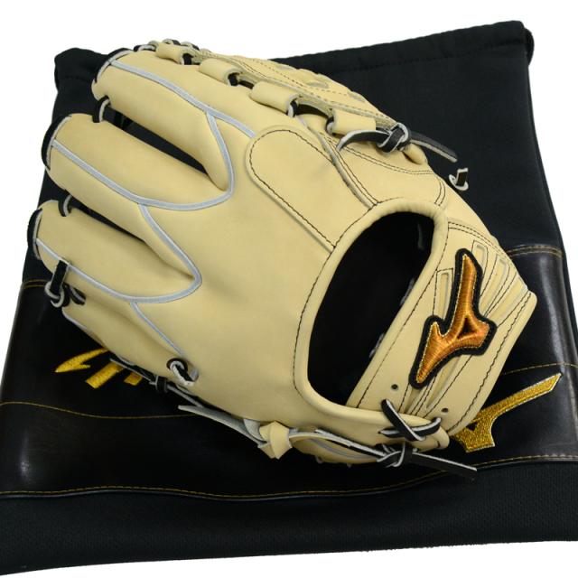 ミズノプロ 軟式用グラブ 内野手用 ブロンド×レッド 1AJGR31213 新品