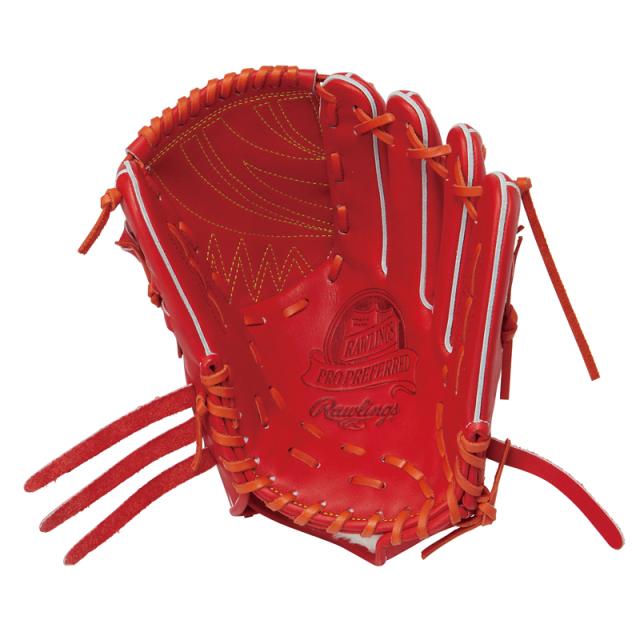 Rawlings Wizard 硬式グローブ Rawlings 硬式グローブ クリーム色/赤 硬式 PRO PREFERRED Wizard #02