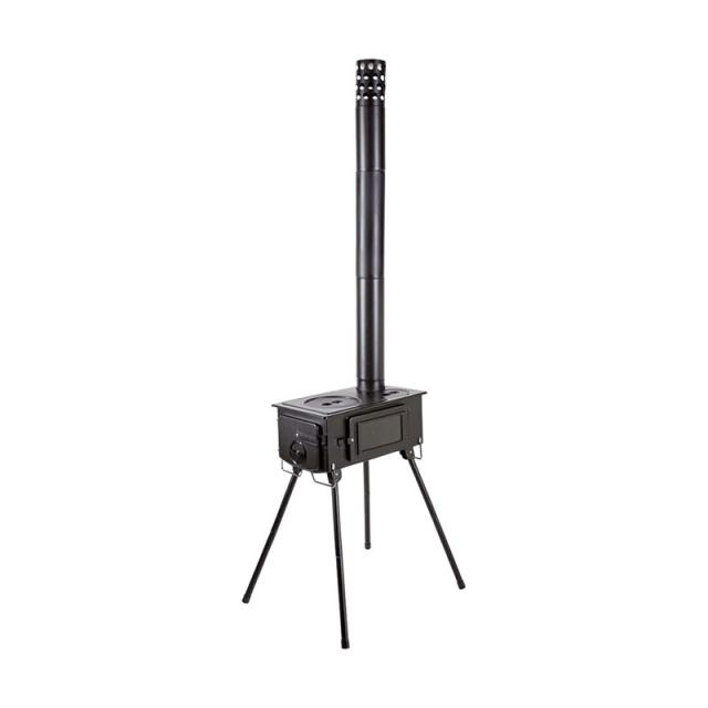 CAPTAIN STAG(キャプテンスタッグ) KAMADO（かまど）煙突 ガラス窓付 角型ストーブ トレッキング キャンプ用品 調理用具 (UG75)