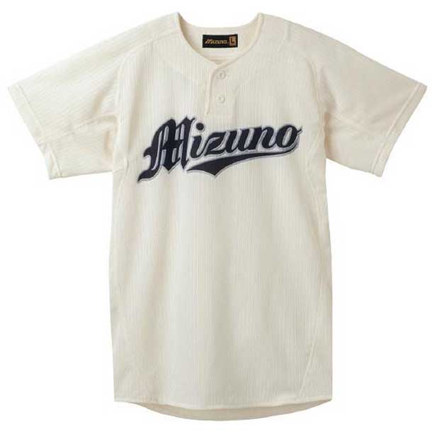 ミズノプロ シャツ／セミハーフボタンタイプ（メッシュ）(48アイボリー) MIZUNO ミズノ野球 ウエア ユニフォームシャツ(52MW17248)の通販は 4,961円