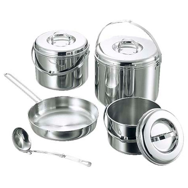 キャプテンスタッグ captainstag 3ソウコウキャンピングクッカーLセット アウトドアグッズ (m8601)