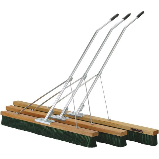 (代引き・個人宅・北海道・沖縄への配送不可)三和体育 コートブラシR ナイロン 180CM 2D 学校機器 器具 (s4811)