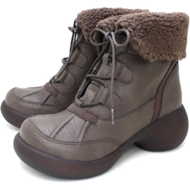 regettacanoe(リゲッタカヌー) レースアップボアツキ2WAYショートブーツ カジュアルシューズ (cjes002c-cha)