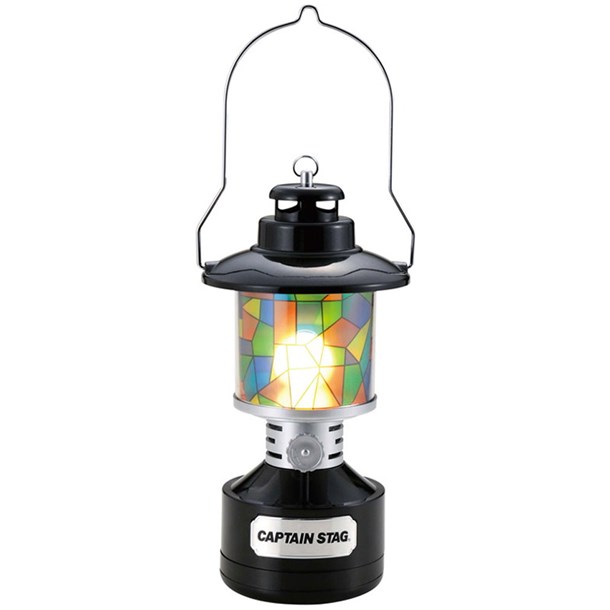 キャプテンスタッグ captainstag ツインライトLEDランタン(ステンドグラスフウ アウトドアグッズ (uk4033)