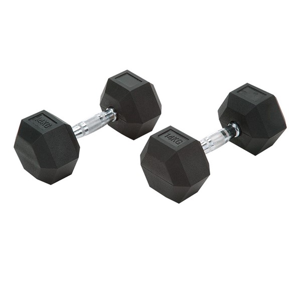 ラバーHEXダンベル 14KGK エバニュー(evernew) ガッコウキキグッズソノタ (etb546)