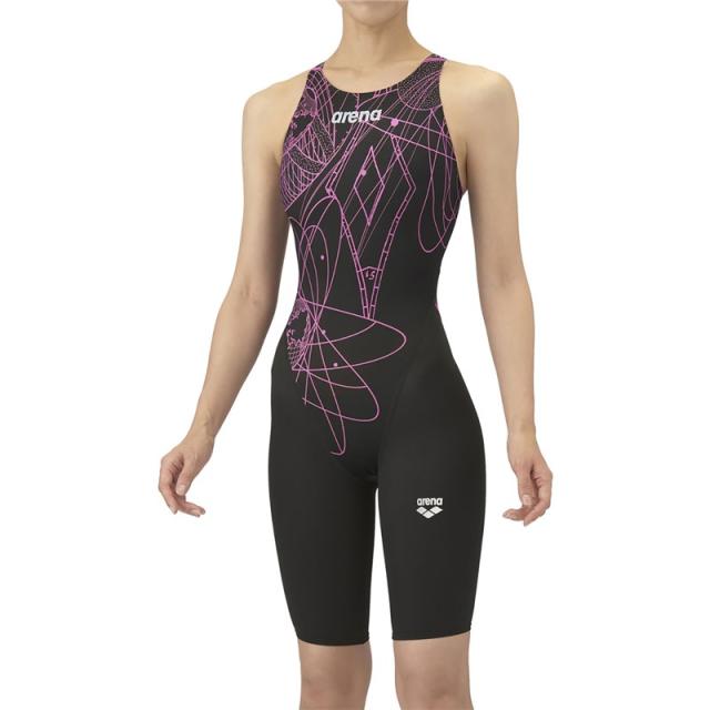 arena(アリーナ) レーシングワンピーススパツツ 水泳水着W 公認 (as5frc20l-bkpk)