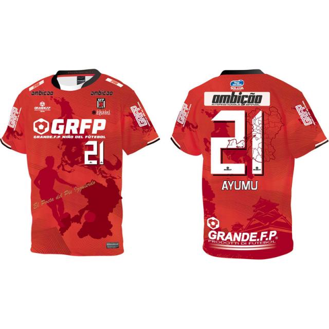 GRANDE.F.P グランデエフピー 豊田歩×GRANDE.F.Pコラボ AYUMU・NO.21 昇華転写サポート 半袖プラシャツ フットサル プラクティスシャツ gfph25021-35