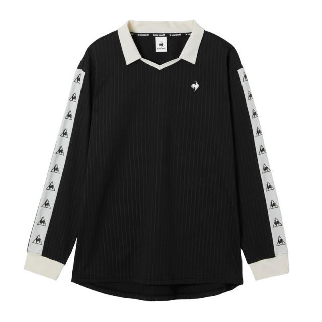 lecoqsportif(ルコック) エンボスストライプ襟付キ長袖ゲームシャツ タウンユース 長袖Tシャツ (LU5FLT40M)