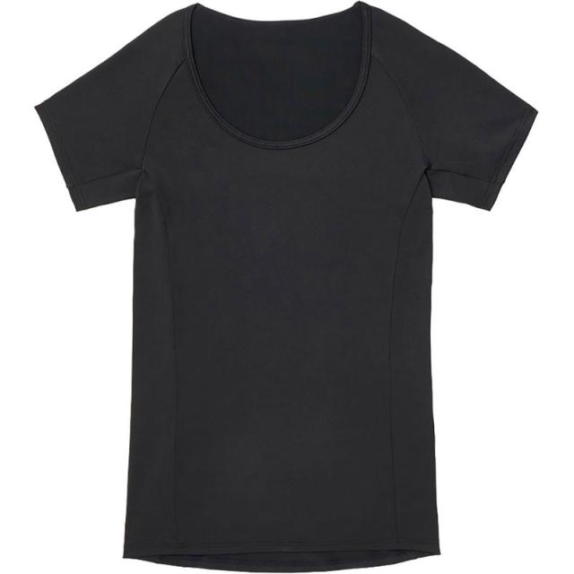 ファイテン Phiten スラッと姿勢インナー Tシャツ 半袖 レディース ブラック L ボディーケア Ｔシャツ 半袖Ｔシャツ （jg706005）