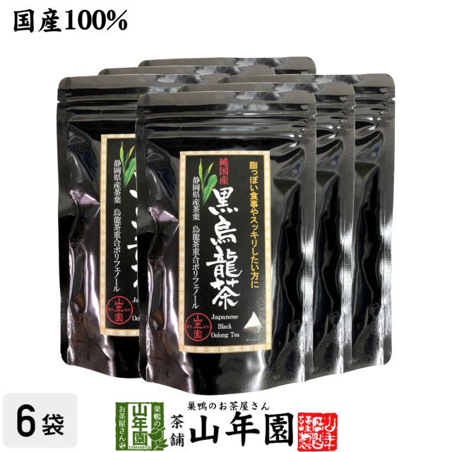 【国産】黒烏龍茶 48g（4g×12）×6袋セット 純国産 静岡県産茶葉を使用 烏龍茶重合ポリフェノール 健康 送料無料 国産 緑茶 お茶 父の日 御中元 2026 ギフト プレゼント プチギフト 内祝い 早割 還暦祝い 父 母 贈り物 香典返し 挨拶 お土産 おみやげ