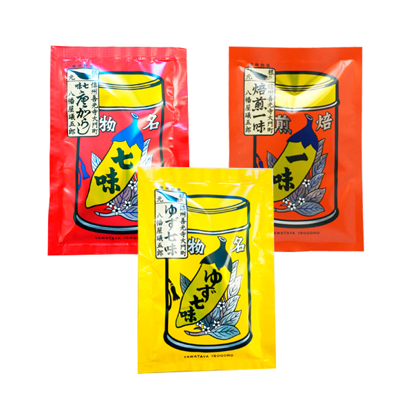 八幡屋礒五郎七味唐辛子３種 七味唐からし ゆず七味 焙煎一味 袋 信州長野県のお土産 おみやげ 善光寺 七味唐辛子 長野土産 の通販はau Pay マーケット お土産どんぐり長野