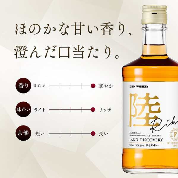 ウイスキー オリジナルグラス2個・炭酸水2本付き Pontaパス会員 送料無料 キリン 陸 RIKU 50度 500ml×2本(002)の通販はau  PAY マーケット - お酒のビッグボス | au PAY マーケット－通販サイト