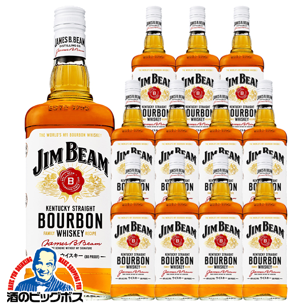 送料無料 ジムビーム 1L瓶 12本 ウイスキー バーボン サントリー ジムビーム 40度 1000ml×1ケース/12本(012)『OMS』
