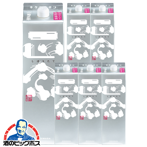 送料無料 日本酒パック 菊正宗 しぼりたてギンパック 1800ml×1ケース/6本(006)『FSH』