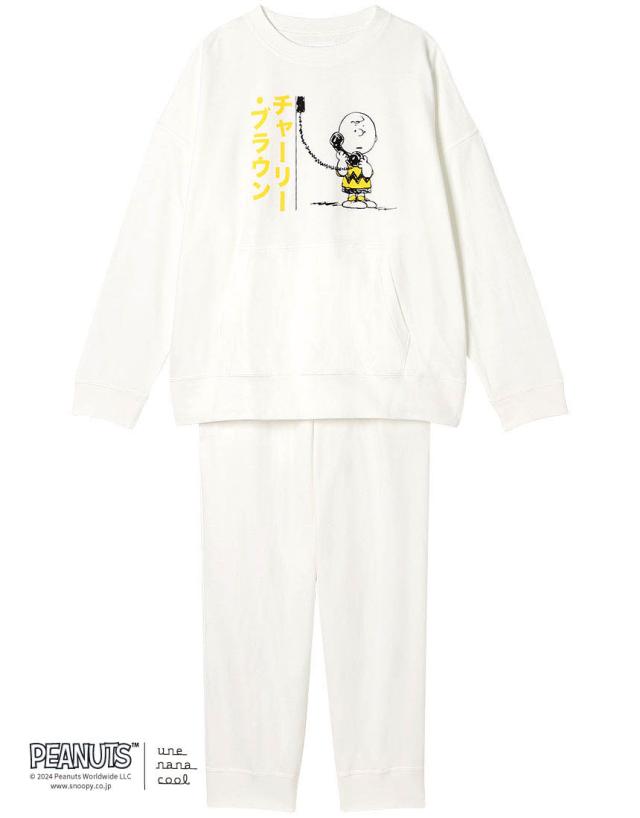 30%OFF ウンナナクール PEANUTS × une nana cool レディース パジャマ 綿100% やわらか裏毛パジャマ(M L)LP6441