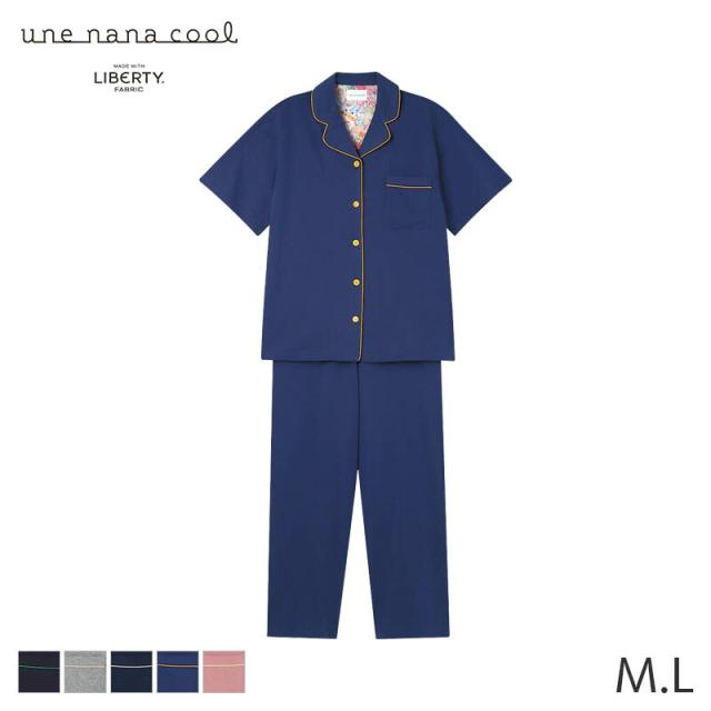 ウンナナクール MADE WITH LIBERTY FABRIC レディース パジャマ 綿100% 40ハイゲージ天竺半袖パジャマ(M L)LP6629