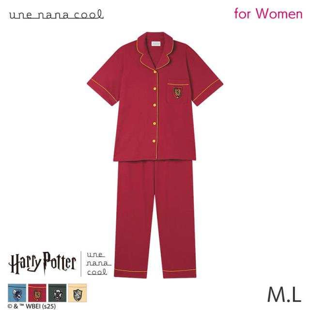 ウンナナクール Harry Potter × une nana cool レディース パジャマ 綿100% 開襟半袖パジャマ(M L)LP6640