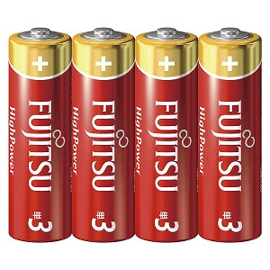 アルカリ乾電池　単3形　1.5V　LR6F　HighPower (4個パック)【富士通】 メール便送料無料